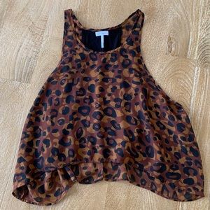 Flowy sheer cheetah top with built in black cami